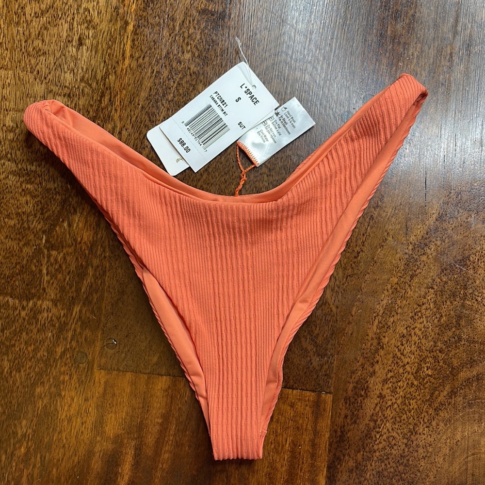 NWT L*Space Pointelle Ribbed Cabana Bikini Bottom (S)